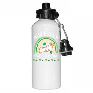 One Lucky Corgi Mama Dog Mom St Patrick's Day Irish Shamrock Gift Aluminum Water Bottle