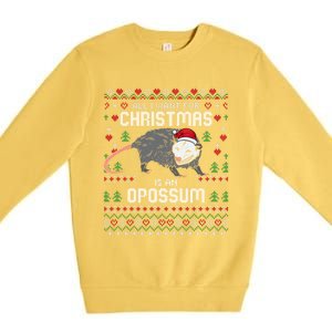 Opossums Lover Christmas Possum Ugly Xmas Gift Premium Crewneck Sweatshirt