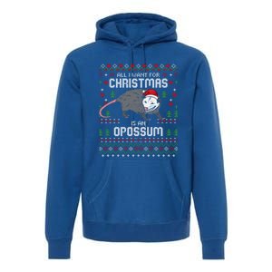 Opossums Lover Christmas Possum Ugly Xmas Gift Premium Hoodie