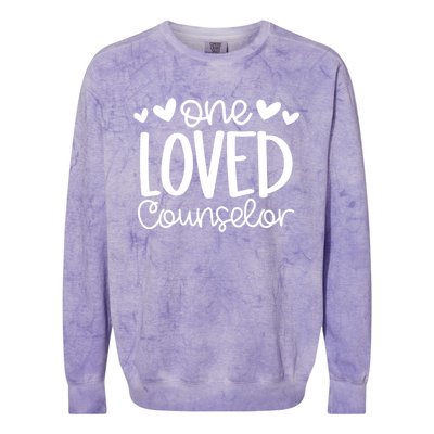 One Loved Counselor Funny School Counselor Heart Valentines Great Gift Colorblast Crewneck Sweatshirt