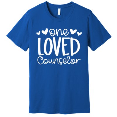 One Loved Counselor Funny School Counselor Heart Valentines Great Gift Premium T-Shirt