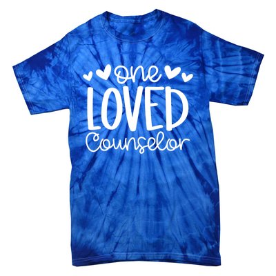 One Loved Counselor Funny School Counselor Heart Valentines Great Gift Tie-Dye T-Shirt