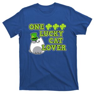 One Lucky Cat Lover St Patricks Day Irish Green Graphic Gift T-Shirt