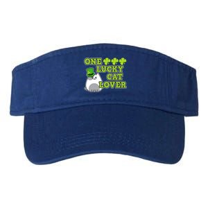 One Lucky Cat Lover St Patricks Day Irish Green Graphic Gift Valucap Bio-Washed Visor