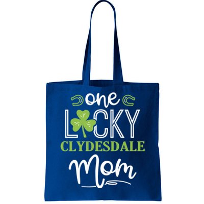 One Lucky Clydesdale Horse Mom Irish Horseback Riding Gift Tote Bag