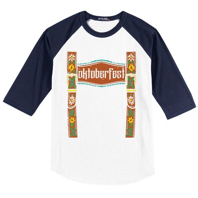 Oktoberfest Lederhosen Costume Cute German Bavarian Baseball Sleeve Shirt