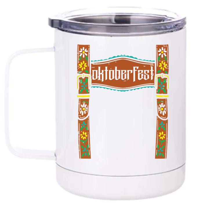 Oktoberfest Lederhosen Costume Cute German Bavarian 12 oz Stainless Steel Tumbler Cup