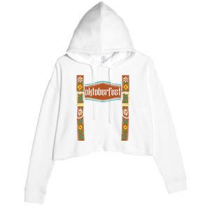 Oktoberfest Lederhosen Costume Cute German Bavarian Crop Fleece Hoodie