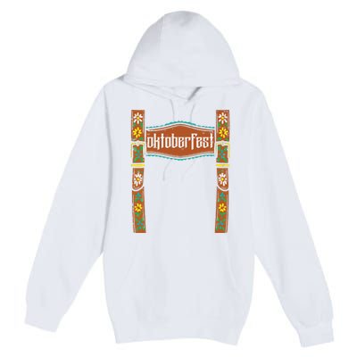 Oktoberfest Lederhosen Costume Cute German Bavarian Premium Pullover Hoodie