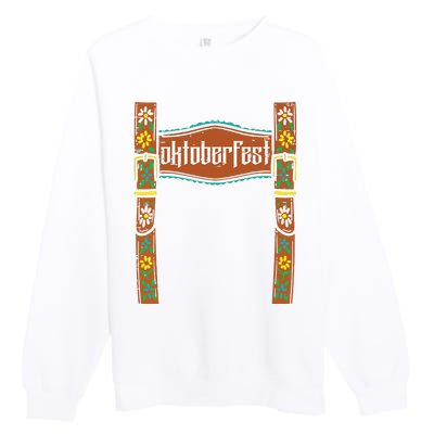 Oktoberfest Lederhosen Costume Cute German Bavarian Premium Crewneck Sweatshirt