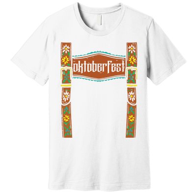 Oktoberfest Lederhosen Costume Cute German Bavarian Premium T-Shirt