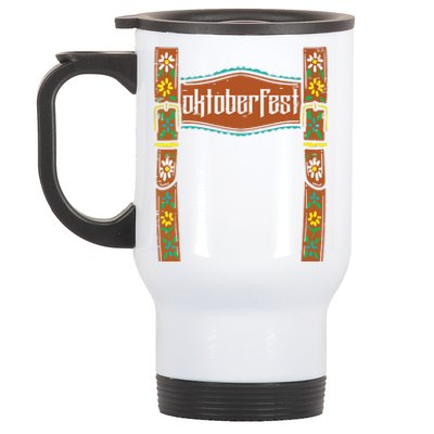 Oktoberfest Lederhosen Costume Cute German Bavarian Stainless Steel Travel Mug