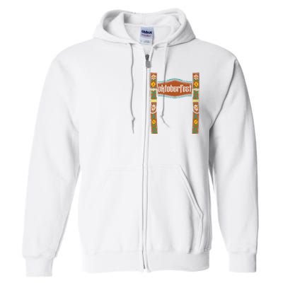 Oktoberfest Lederhosen Costume Cute German Bavarian Full Zip Hoodie