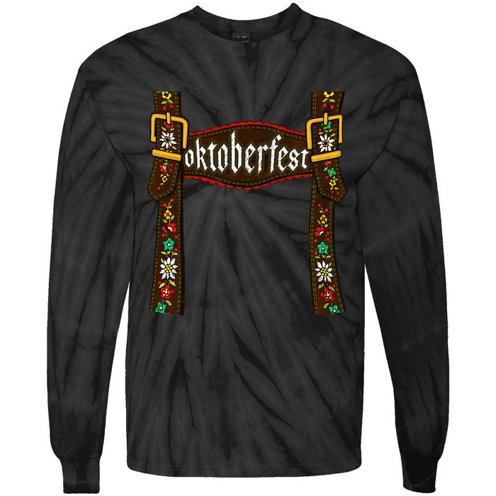 Oktoberfest Lederhosen Costume Cute German Bavarian Tie-Dye Long Sleeve Shirt