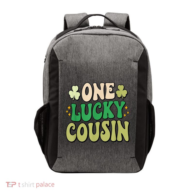 One Lucky Cousin Groovy Retro Cousin St PatrickS Day Vector Backpack