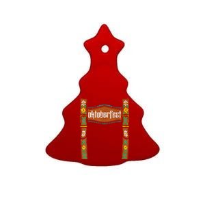 Oktoberfest Lederhosen Costume Cute German Bavarian Boys Ceramic Tree Ornament