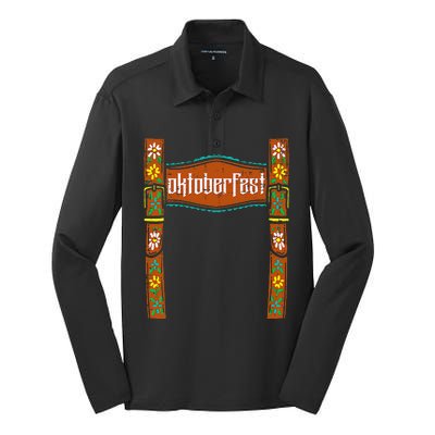 Oktoberfest Lederhosen Costume Cute German Bavarian Silk Touch Performance Long Sleeve Polo