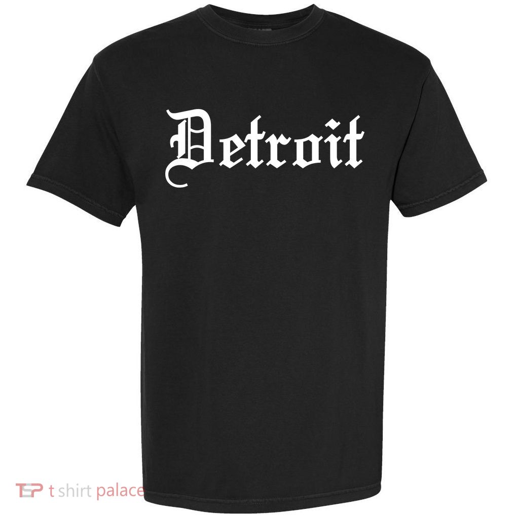 Old English Detroit D Michigan Logo Garment-Dyed Heavyweight T-Shirt