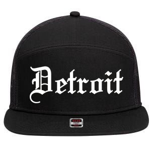 Old English Detroit D Michigan Logo 7 Panel Mesh Trucker Snapback Hat