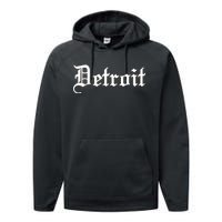 Old English Detroit D Michigan Logo Performance Fleece Hoodie