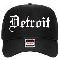 Old English Detroit D Michigan Logo High Crown Mesh Back Trucker Hat