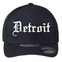 Old English Detroit D Michigan Logo Flexfit Unipanel Trucker Cap