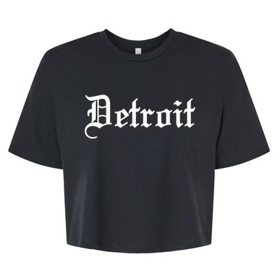 Old English Detroit D Michigan Logo Bella+Canvas Jersey Crop Tee