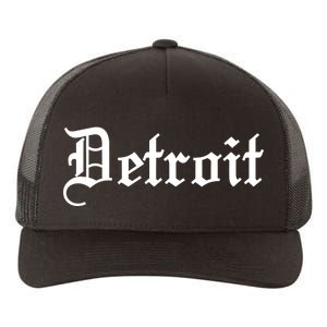 Old English Detroit D Michigan Logo Yupoong Adult 5-Panel Trucker Hat