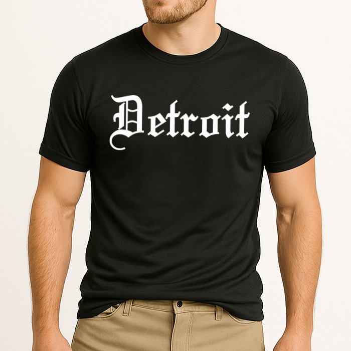 Old English Detroit D Michigan Logo Cooling Performance Crew T-Shirt