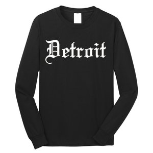 Old English Detroit D Michigan Logo Long Sleeve Shirt