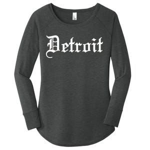 Old English Detroit D Michigan Logo Women's Perfect Tri Tunic Long Sleeve Shirt