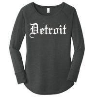 Old English Detroit D Michigan Logo Women's Perfect Tri Tunic Long Sleeve Shirt