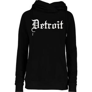 Old English Detroit D Michigan Logo Womens Funnel Neck Pullover Hood