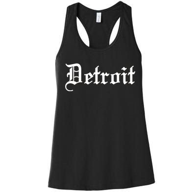 Old English Detroit D Michigan Logo Women's Racerback Tank