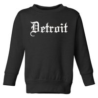 Old English Detroit D Michigan Logo Toddler Sweatshirt