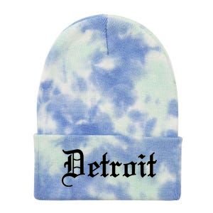 Old English Detroit D Michigan Logo Tie Dye 12in Knit Beanie