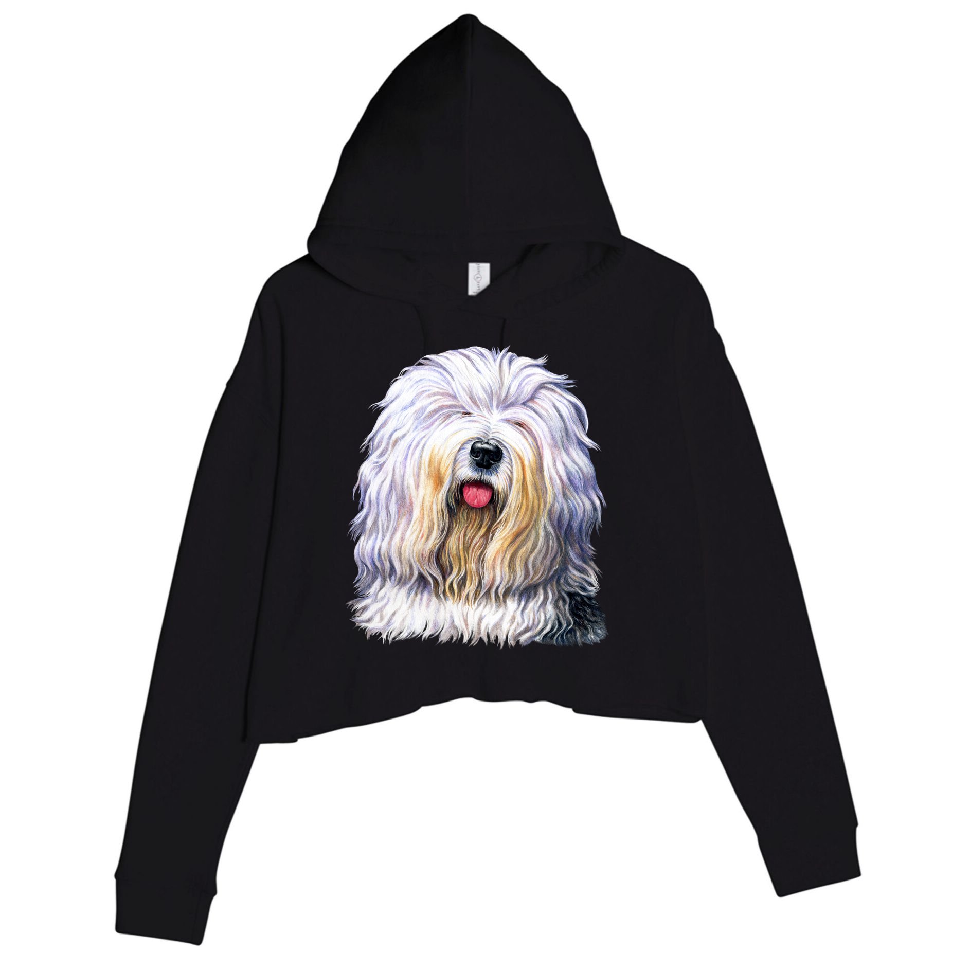 Old English Sheepdog Crop Fleece Hoodie