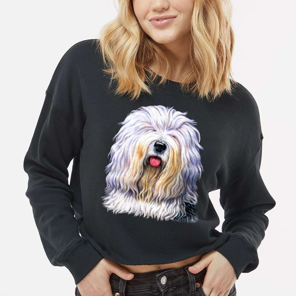 Old English Sheepdog Cropped Pullover Crew