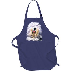 Old English Sheepdog Full-Length Apron With Pockets