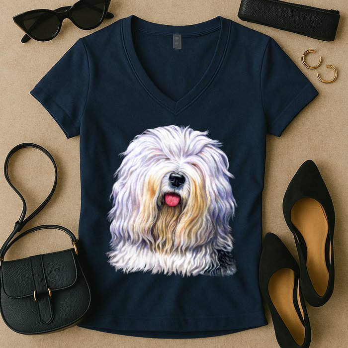 Old English Sheepdog Women's V-Neck T-Shirt