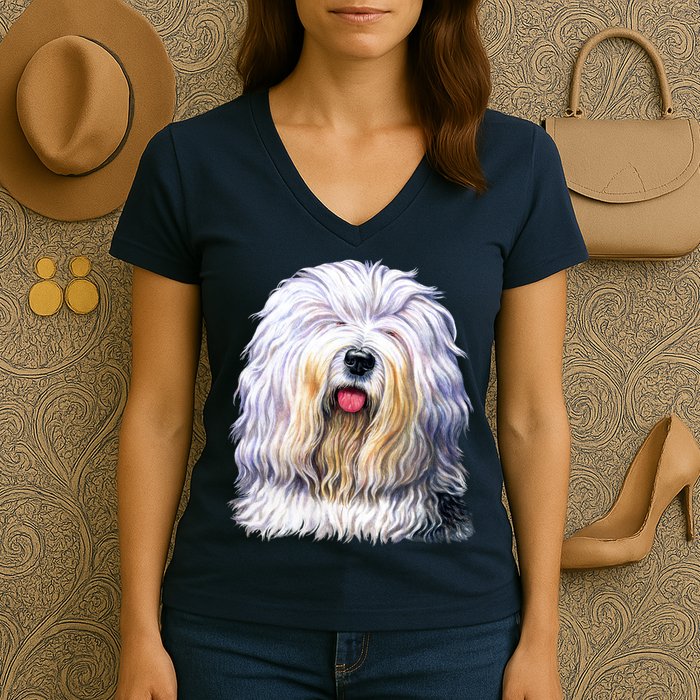 Old English Sheepdog Women's V-Neck T-Shirt