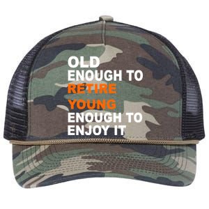 Old Enough To Retire Young Retro Rope Trucker Hat Cap