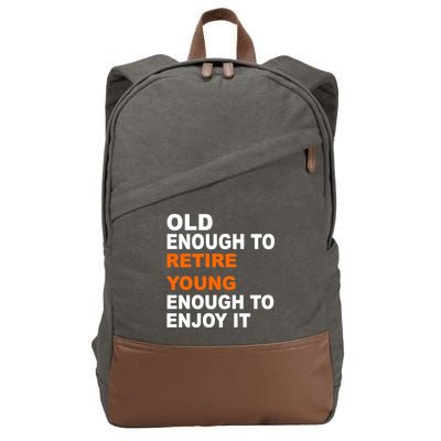 Old Enough To Retire Young Cotton Canvas Backpack