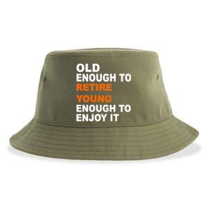 Old Enough To Retire Young Sustainable Bucket Hat