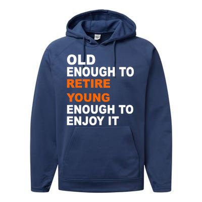 Old Enough To Retire Young Performance Fleece Hoodie