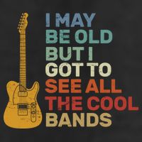 Old Guitarist The Cool Bands 7 Panel Mesh Trucker Snapback Hat