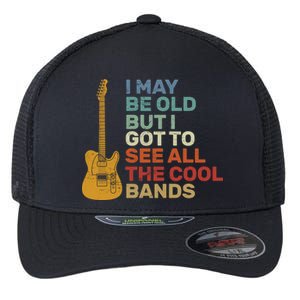 Old Guitarist The Cool Bands Flexfit Unipanel Trucker Cap