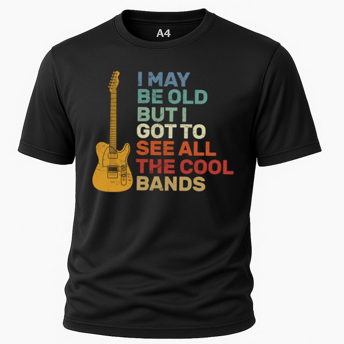 Old Guitarist The Cool Bands Cooling Performance Crew T-Shirt