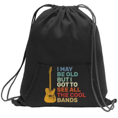 Old Guitarist The Cool Bands Sweatshirt Cinch Pack Bag