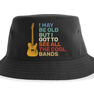 Old Guitarist The Cool Bands Sustainable Bucket Hat